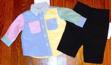 POLO RALPH LAUREN AUTHENTIC BABY BOYS BRAND NEW ORIGINAL 2Pc SET Size 3M, NWT