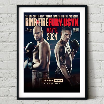 Tyson Fury vs Oleksandr Usyk 2024 Fight Poster | Boxing Wall Art Print | UFC