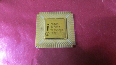 Rare Vintage Intel C8206 MCS-86 Family Support IC/CPU/Processor White/Gold Lot1