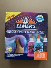 Elmer  s Galaxy Slime Starter Kit with Purple, Pink  Blue Glitter Glue, 6 Ounces