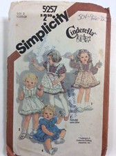 1981 Simplicity 5257 VTG Sewing Pattern Cinderella Toddlers Dress Pinafore 2