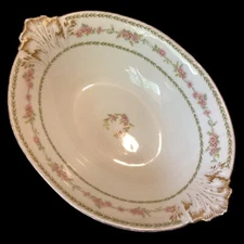 HAVILAND LIMOGES FRANCE SERVING BOWL CHARLES FIELD ANTIQUE 10.25" HEAD 148 OVAL