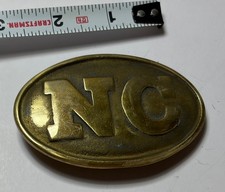 Handmade CIVIL WAR CONFEDERATE NORTH CAROLINA NC BELT OVAL BUCKLE Reproduction