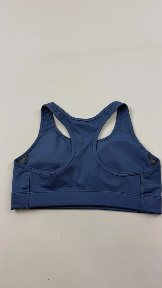 Sujetador deportivo Nike para mujer azul medio Dri-FIT Swoosh espalda deportiva entrenamiento atlético Foto 3 de 4