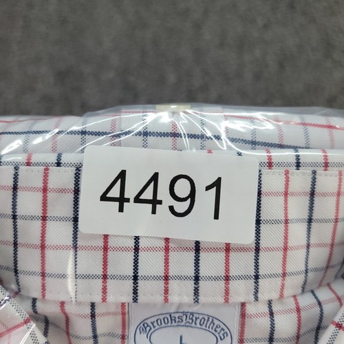 Brooks Brothers Hemd Herren Large Kariert Schaf Logo Baumwolle Bügelfrei Stretch Preppy - Bild 9 von 9
