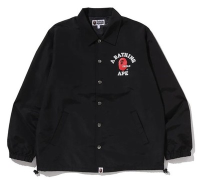 A BATHING APE Men's COLLEGE ONE POINT COACH JACKET Black