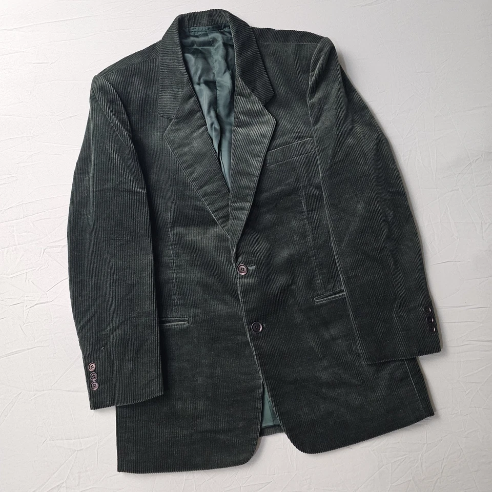 Chaqueta Blazer Ermenegildo Zegna Excelente Sastre Para Hombre 38R Pana Verde Bosque Foto 2 de 4
