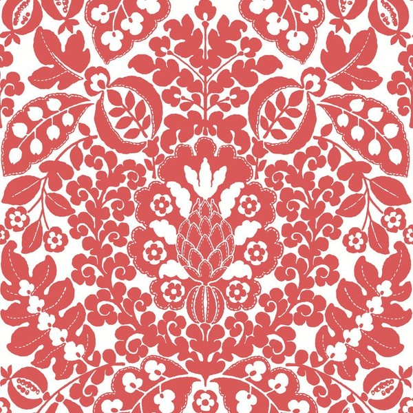 FD26336_ Happy Kunstvoll Damast Koralle Rosa Creme Fine Decor Tapete-image
