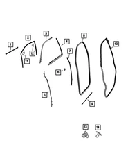 Genuine Mopar Day Light Opening Molding Left 68406309AI