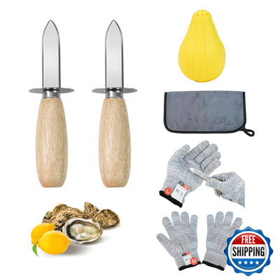 Upoomart Oyster Shucking Knife Oyster Shucker2 Set Sturdy Sharpness Oyster
