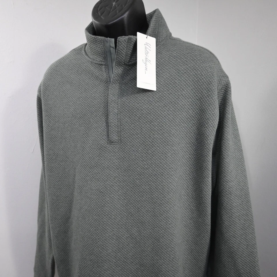 Pullover térmico Walter Hagen 1/4 cremallera verde manga larga para hombre talla 2XL NUEVO Foto 2 de 4