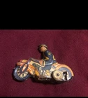 Vintage Marx Toys Litho Tin Motorcycle Cop Wind Up Police Bike