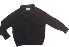 Vintage Wool Blend Angora Cardigan Sweater 1950s Black Medium
