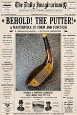 Antique R. Simpson Carnoustie Dual Metal Face Wood Head Putter - Hickory Shaft