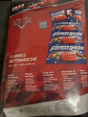 Bettwäsche Disney Cars Flanell 135 x 200 Kissen 80x80 gepflegt. Zustand NR  OVP - Bild 1 von 4