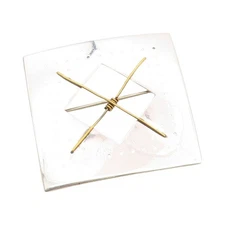 925 Sterling Silver Vintage Brooch Gold Plated Geometric Crossed Paths BP11788