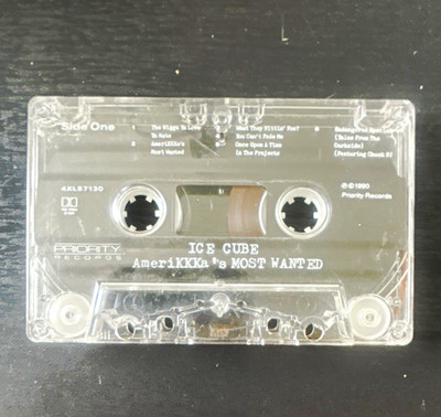Ice Cube AmeriKKKa's Most Wanted Clear Cassette Album Priority Records 1990