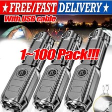 Rechargeable 990000lm Led Flashlight Tactical Police Super Bright Torch Zoomable