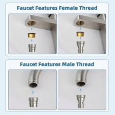 2-Piece Portable Faucet Adapter Set with Built-in Water Filter - Brushed Nickel