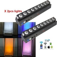 9 18W RGBWAUV 6in1 Wireless DMX IR Battery Wifi Led Wall Washer Stage Light 2pcs