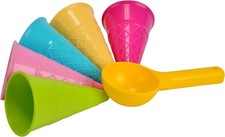 Simba Sand-Formen EIS &ndash; 6-teiliges Sand-Spielzeug-Set mit 5 Waffel-Formen