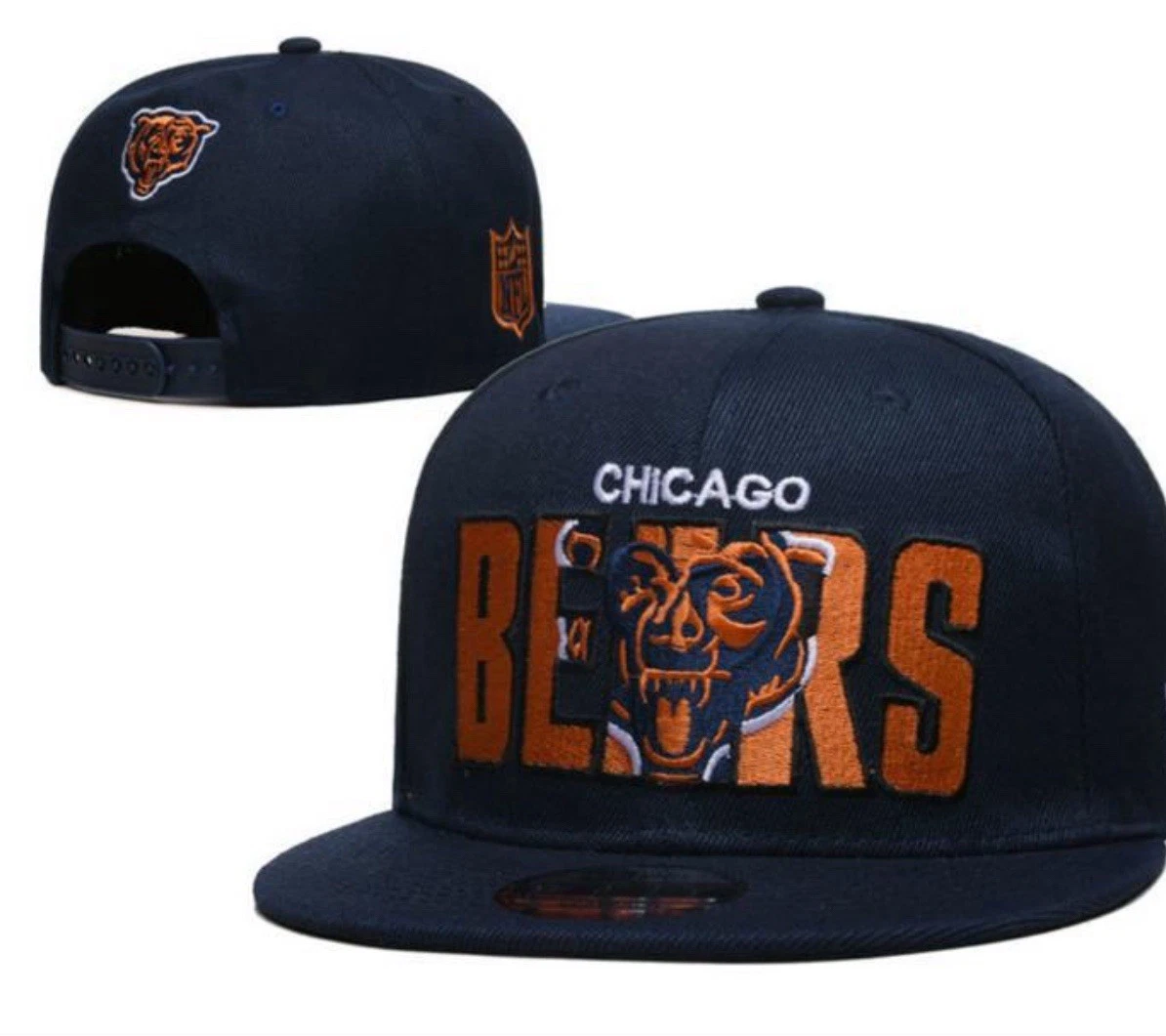 Chicago Bears Snapback Hat Adjustable Navy Embroidered Logo Cap Adult
