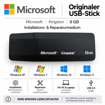 Original Microsoft USB-Stick Kingston 8GB Windows Hergestellt in den USA