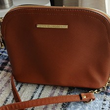 Steve Madden Shoulder Bag Brown Gold Chain Zipper Women Rectangle Solid