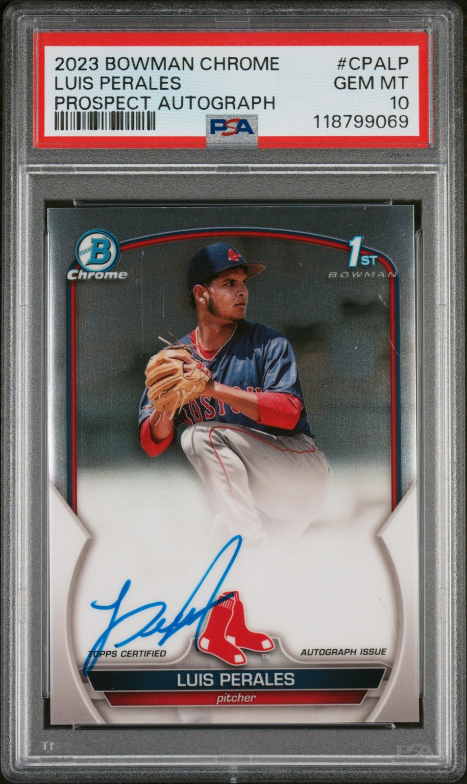 2023 BOWMAN CHROME PRSPCT AUTOS #CPALP LUIS PERALES PSA 10 AUTO