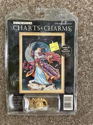 Dimensions Charts & Charms #72299 MIDNIGHT ENCHANTER WIZARD cross stitch chart