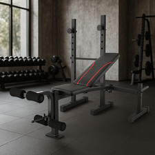 Foldable Weight Bench for Home Gym Adjustable Barbell Rack Leg Developer 600LBS