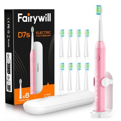 Fairywill Electric Toothbrush Rechargeable with 8 Brush Heads 5 Modes 47,000 VPM