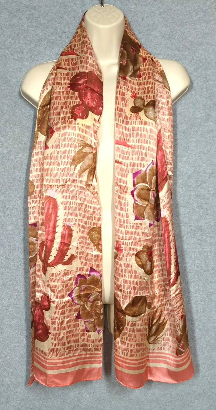 Max Studio Silk Scarf Desert Rose Cactus Flowers Pink Purple 17x70 Southwestern
Opens in a new windo
