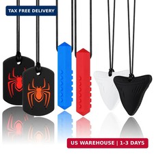 Chewy Necklaces for Sensory Kids, Silicone Chewable Necklace, 6 Pack Sensory Ora