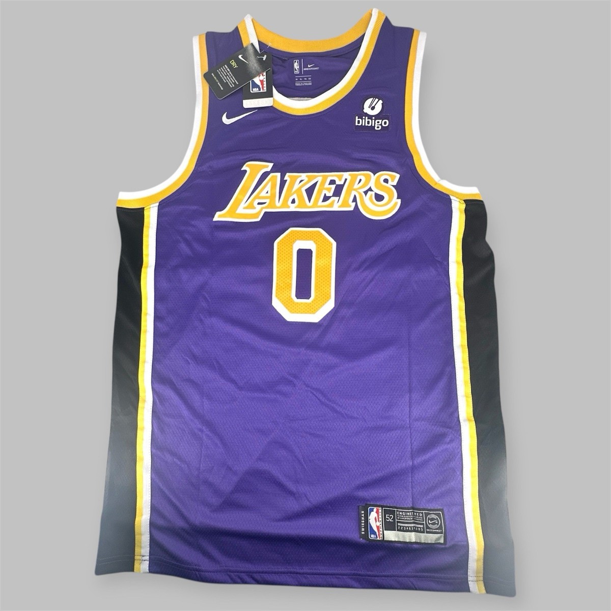 Nike Russell Westbrook #0 LA Lakers Swingman Jersey NBA Size 52 XL