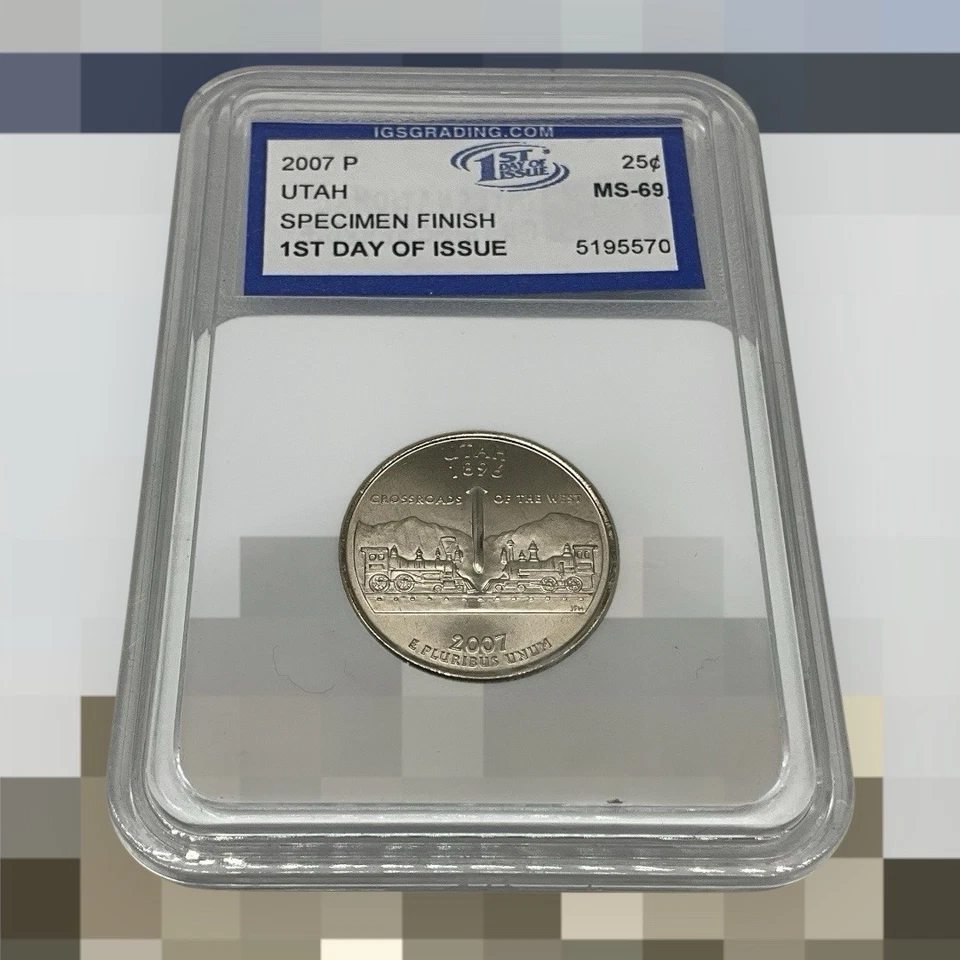 Utah 2007 P State Quarter IGS Graded, 1st Day Issue MS-69 Specimen Finish - Image 4 of 4