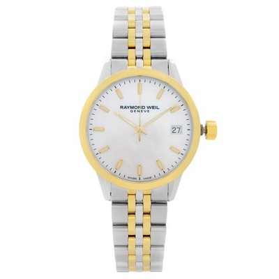 Raymond Weil Freelancer 34mm Two-Tone Steel MOP Dial Ladies Watch 5634-STP-97021
