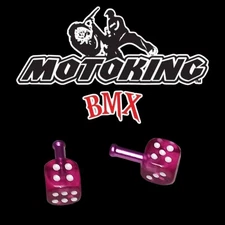 MOTOKING BMX ORIGNAL DICE CABLE TIPS TRANS MAGENTA ( PAIR )