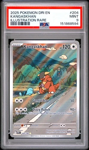 2025 POKEMON DRI EN-DESTINED RIVALS ILLUSTRATION RARE #204 KANGASKHAN PSA 9