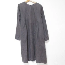 nest Robe linen long sleeve long dress gray Women USED