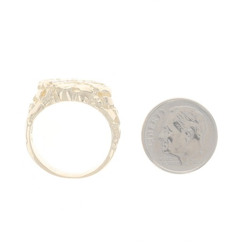 Gelbgold Diamant Nugget Herrenring - 14k rund 0,24ctw Kanalfassung sechs Steine - Bild 5 von 9