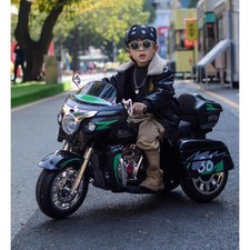 12V Kids 2-Seat Electric Motorcycle   Dual Motors, Key Start, Headlight, Storage