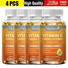 670mg Vitamin E 1000 Iu Capsules - Supports Skin, Hair, Immune and Eye Health
