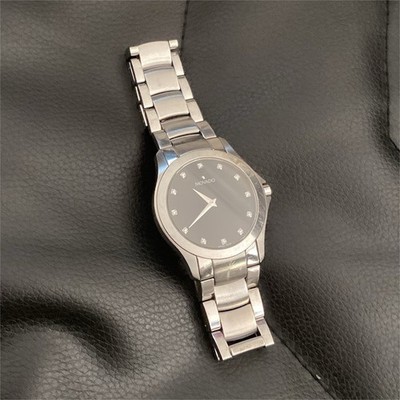 Movado men s   Silver Stainless Steel Bracelet Watch Black Dial Quartz