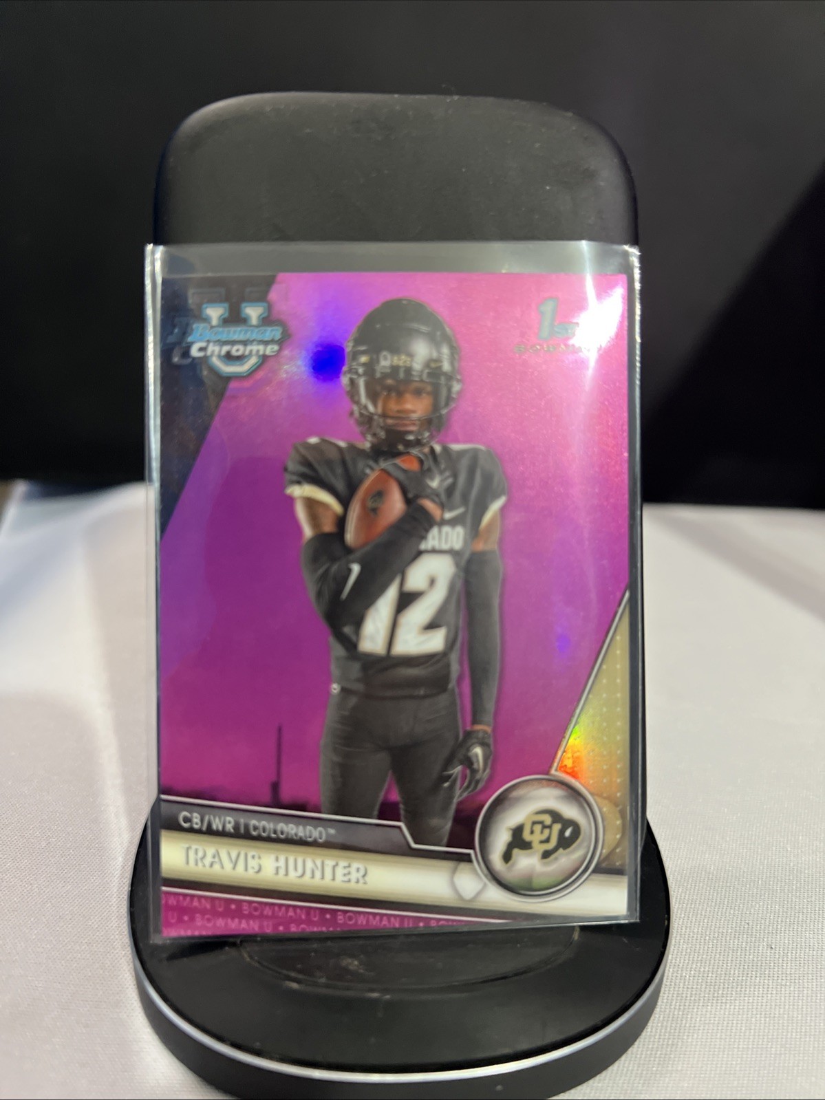 2023 Bowman University Chrome - Travis Hunter #36 Bowman 1st Pink Refractor