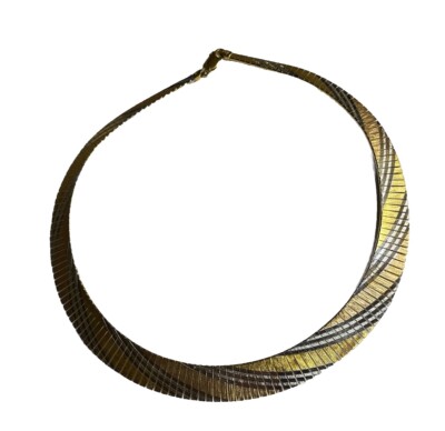 Vintage Flat 18  Necklace Vermeil Gold Signed UTC Italy 925 Sterling Silver 34gr