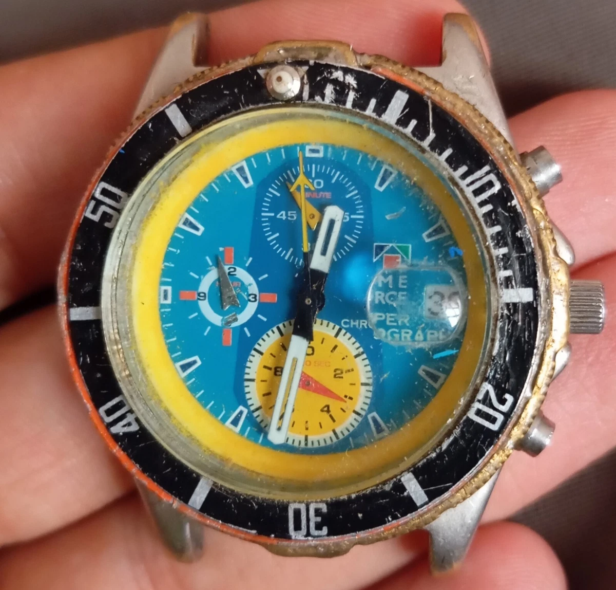 time force diver Chrono Quartz miyota 0560 for repair or parts