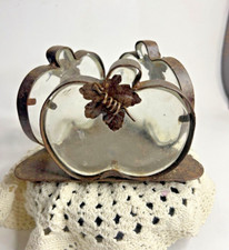 Glass and Metal 3 Apple Triangle Shape Candle Holder Approx. 6" x 4.5"