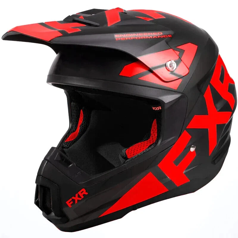 Red and black motocross helmet hot sale