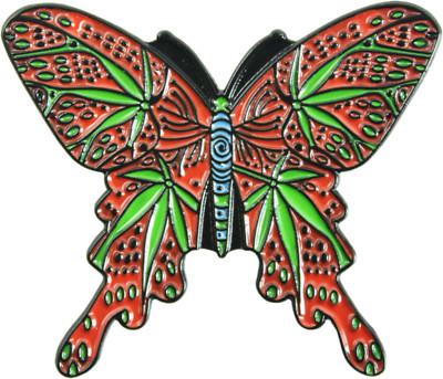 Enamel Pin - Weed Leaf Butterfly Pot Marijuana 1.5" Gift Badge Button ...